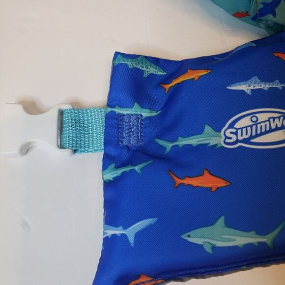CUTE  Unisex Childs Swim Blue Shark Float Life Vest Jacket 33 - 55lbs - Picture 3 of 6